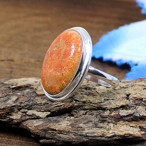Orange Sponge Coral Golden Stacking Ring Set main image 1