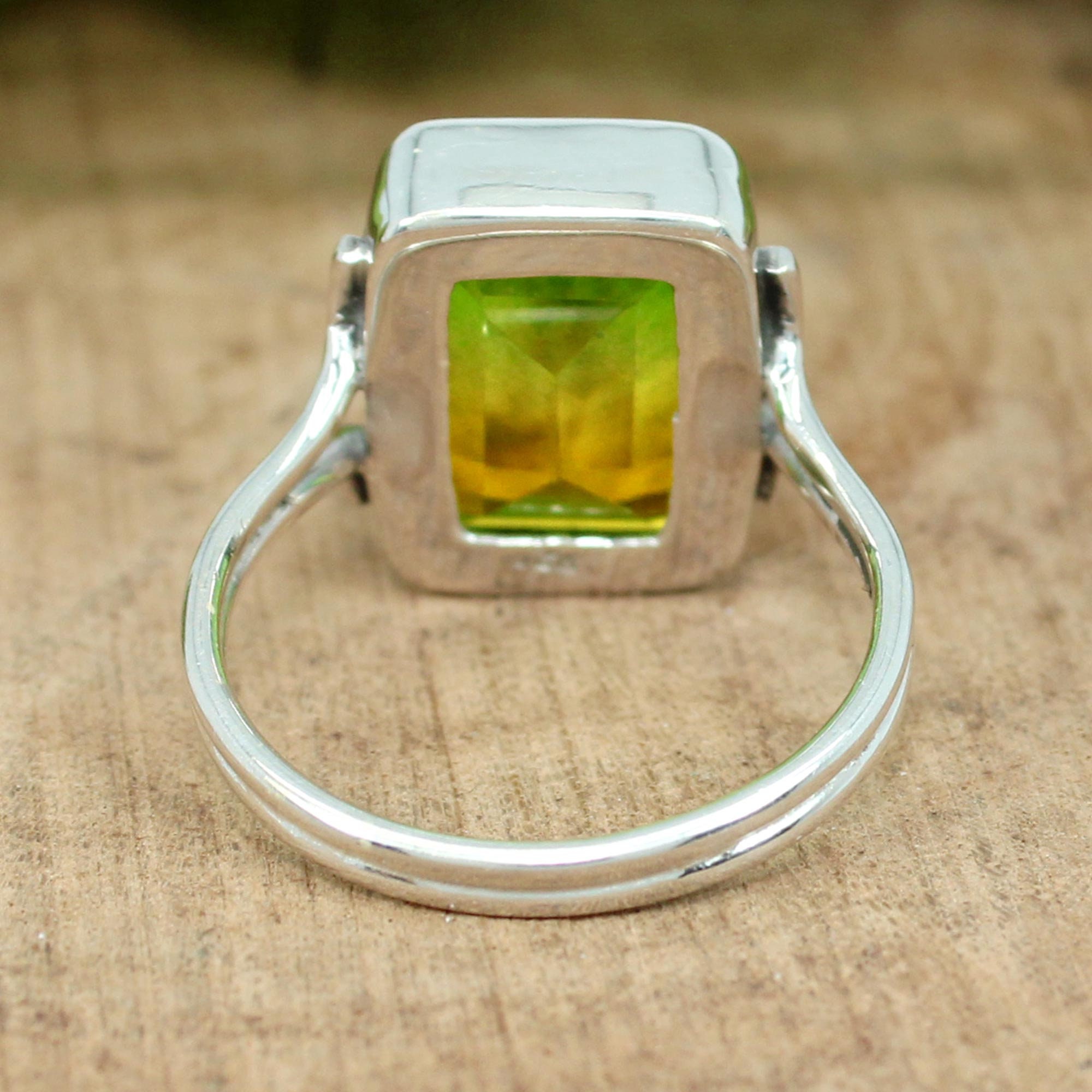 Anello in Tormalina Verde (Verdellite) e Argento 925 - Anelli Tormalina