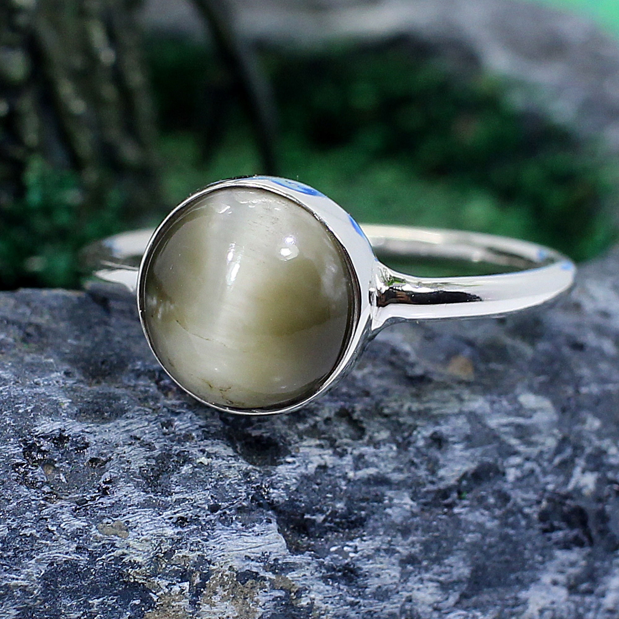 Handmade Ring Chrysoberyl Cats Eye Stone Ring 925 Sterling Etsy