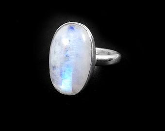 Handmade Rainbow Moonstone Gemstone Bezel Set Ring Boho Ring | Etsy