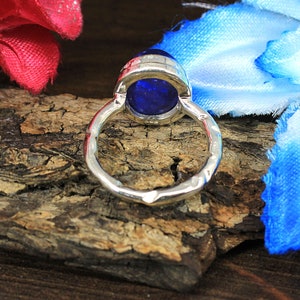 Natural Tanzanite Silver Ring-925 Sterling Silver-Tanzanite Ring-Designer Band Ring-December Birthstone-Genuine Sterling Silver-Unisex Rings image 3