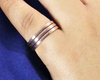 Handmade Sterling Silver Wide Band Ring: Chunky Stacking Ring