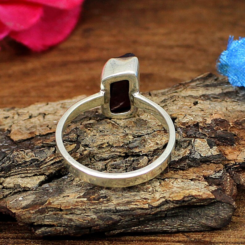 Garnet Gemstone Ring Garnet Jewelry,Statement Handmade Solid 925 Sterling Silver Ring Ring For Gift,Minimalist Ring,Bezel Ring,Birthstone