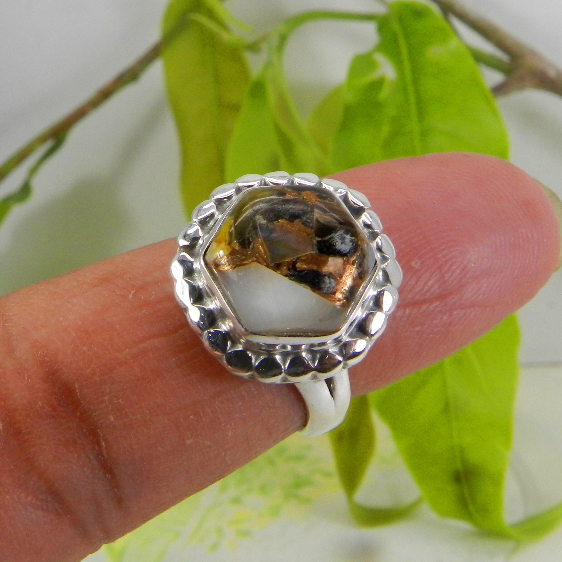 Mother Of Pearl Ring Oyster Pearl Ring Oyster Copper Etsy