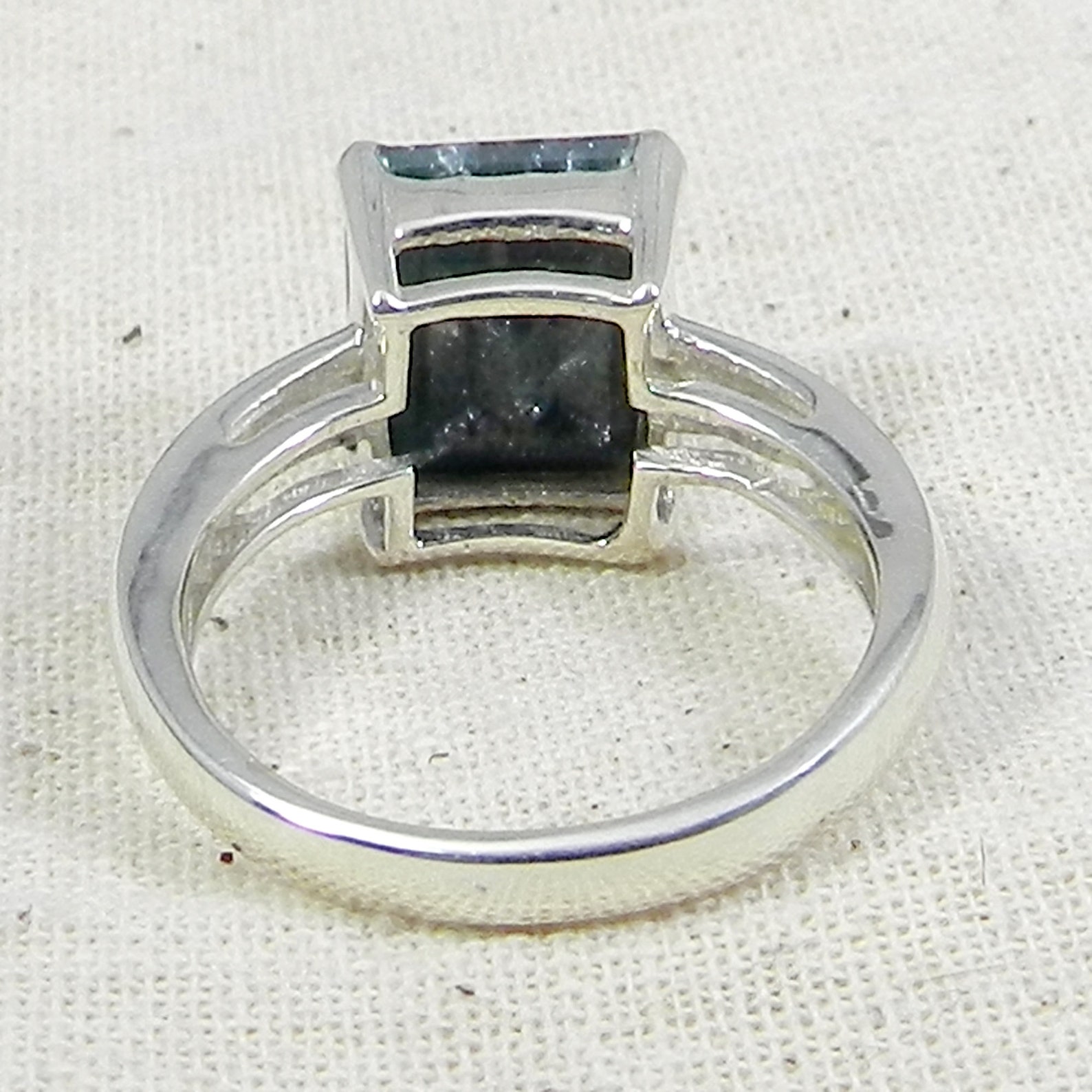 Emerald Corundum Ring Green Ring Gemstone Ring Rectangle Etsy