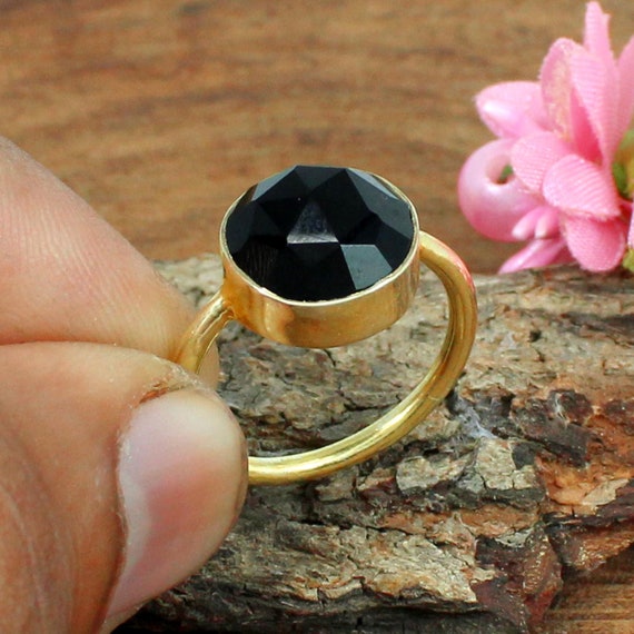 Junxin Boho Female Flower Star Rings For Women Black Gold Filled Royal Blue  Red Pink Purple Zircon Stone Wedding Ring Jewelry - Rings - AliExpress