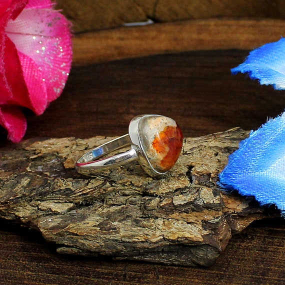 Bague En Argent 925 Avec Opale De Feu Du Mexique - Taille 49 - Neuf Avec étiquettes