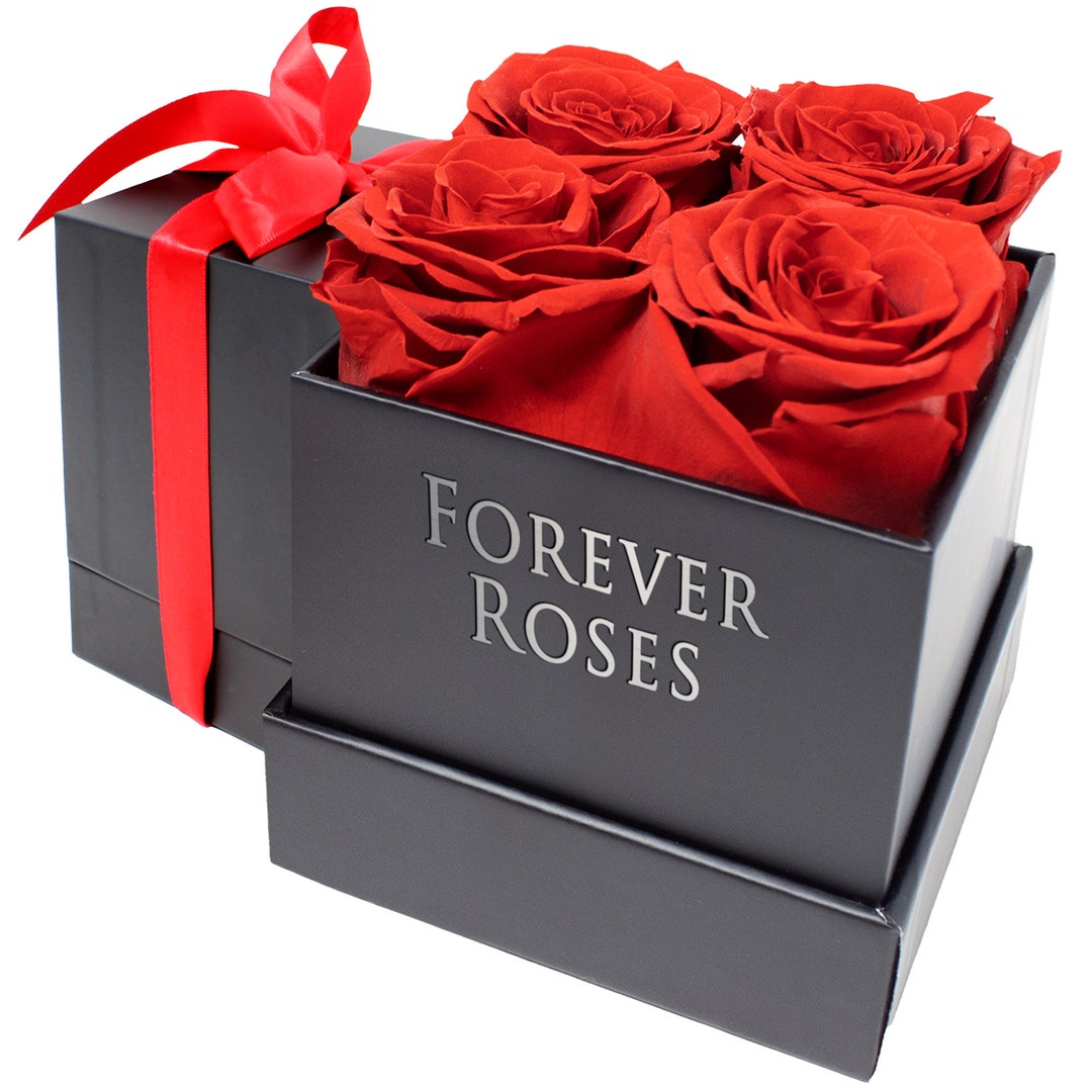 Forever Roses in a Box Forever Flowers Flower Box Gifts for Etsy