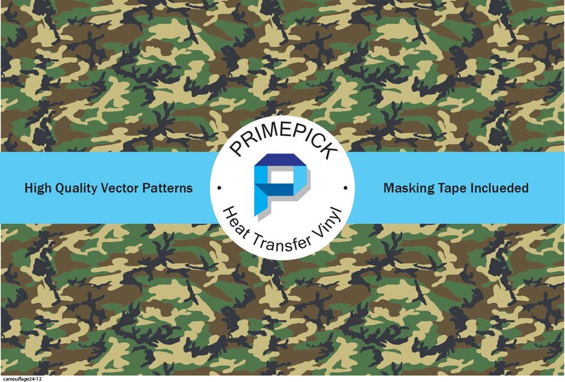 Camo Pattern HTV Flock Glitter Regular Cameo Cricut Etsy