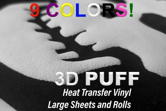 Puff Heat Transfer Vinyl Sheets, Stahls' CAD-CUT Puff HTV 12x12 Inch, Puffy  Material Only With No Cutting Read Description 