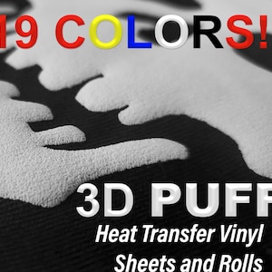 Prisma Puff PU Heat Transfer Vinyl for T Shirts 20 Width 1 Yard Compatible  With Silhouette and Cricut 