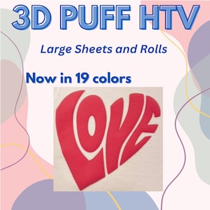 3D Puff Heat Transfer Fashion Vinyl Large Sheet and Rolls