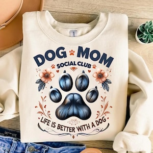 Hund Mama Social Club Png, Sublimationsdesign, das Leben ist besser mit einem Hund Png, trendigem Png, T-Shirt-Design, sofort herunterladen