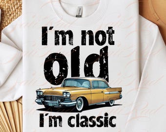 Classic Car Birthday PNG, Father Gift, Vintage Clipart (Digital Download)