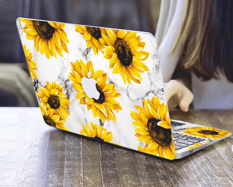 Marble Macbook Skin Sunflower Laptop Cover 13 Inch Macbook Etsy