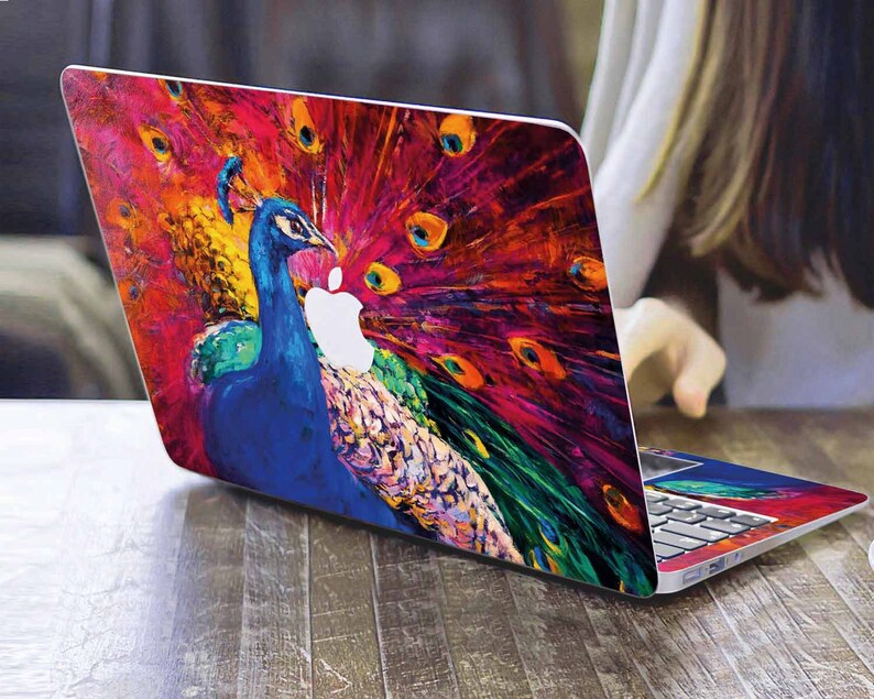 Macbook Skin Peafowl Macbook Pro 16 Mac Air 13 Decal Peacock Etsy
