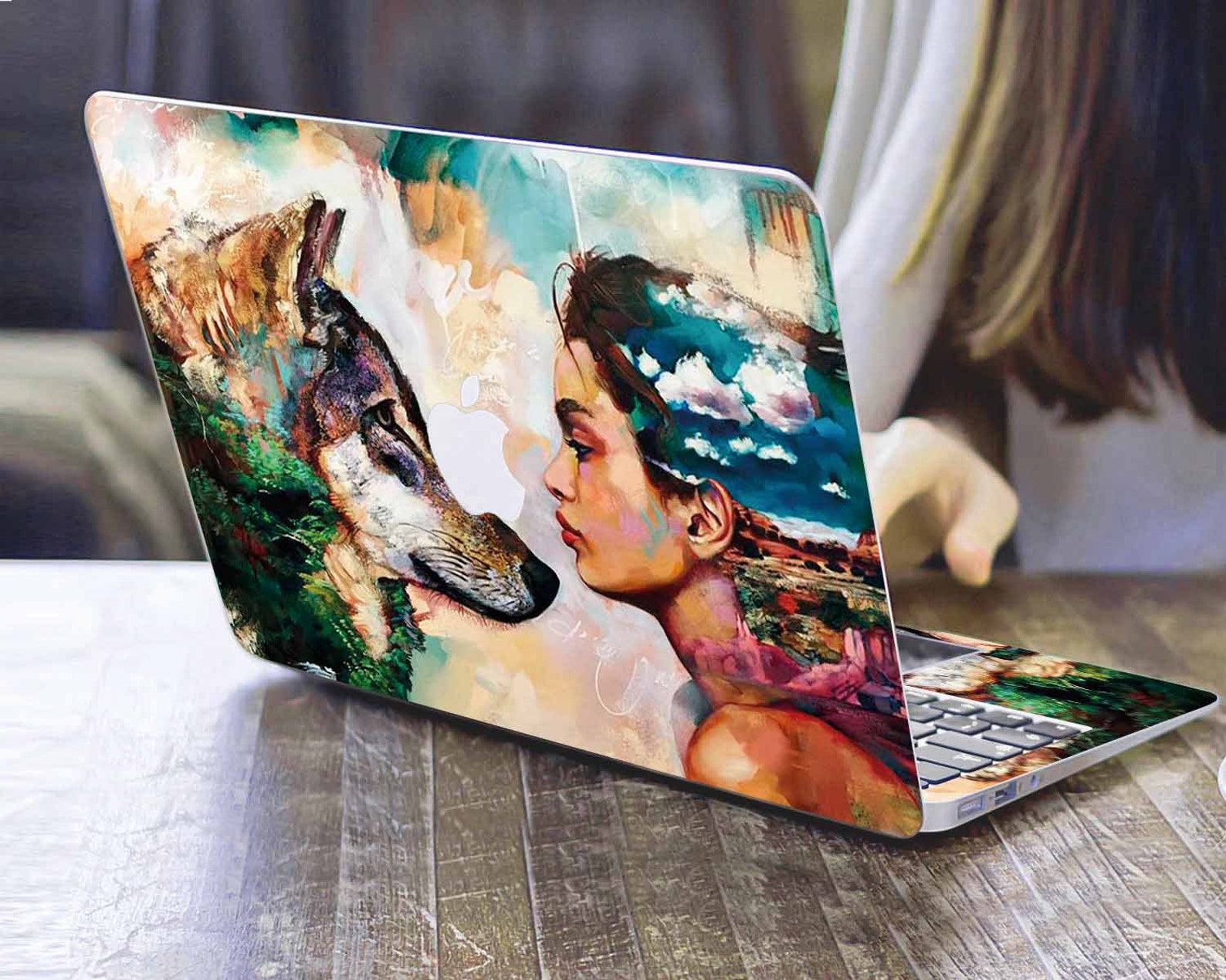 Laptop Skin Art Painting Macbook Pro 16 Wolf Macbook Air 13 Etsy
