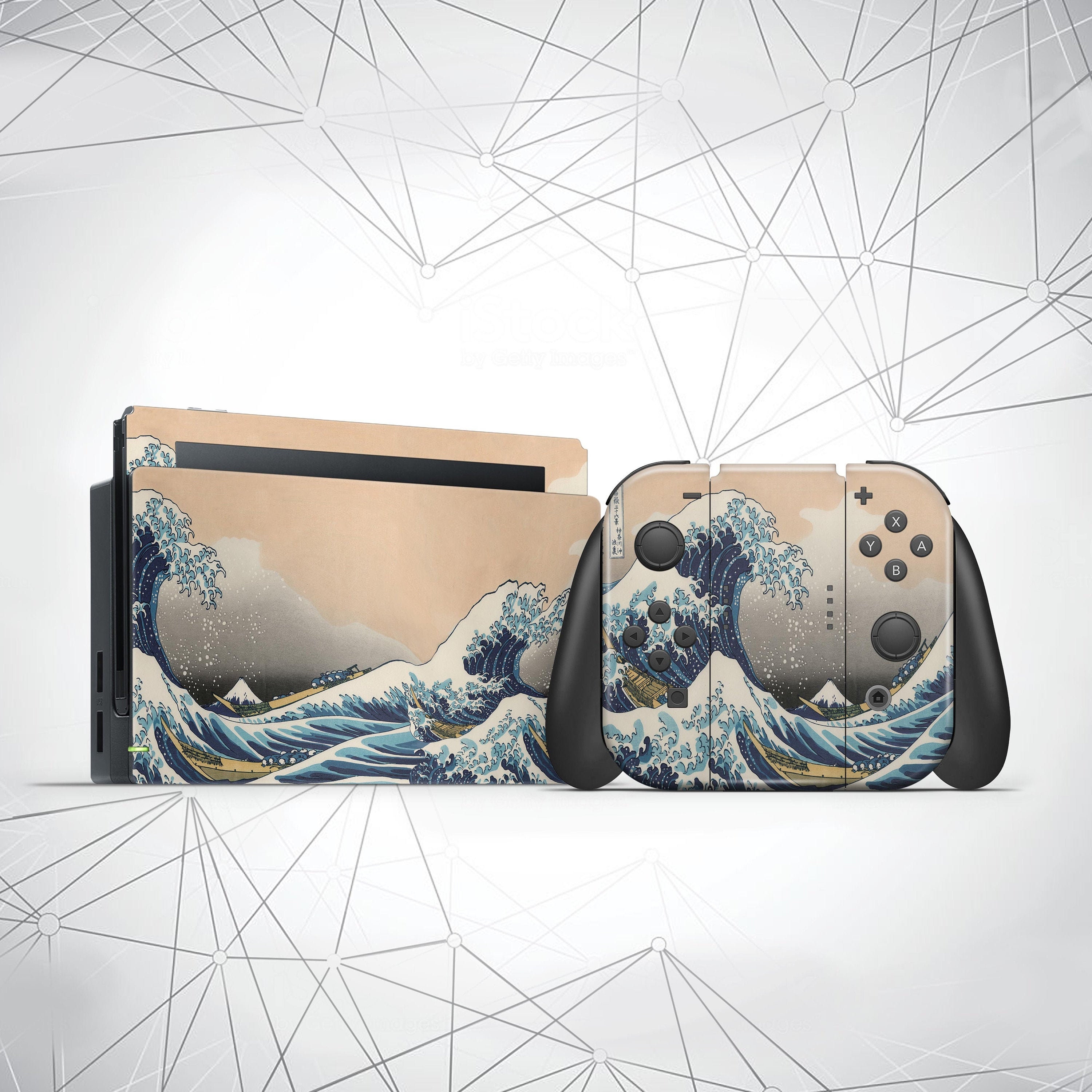 Nintendo Switch skin Great Wave off Kanagawa Gamer Console Etsy