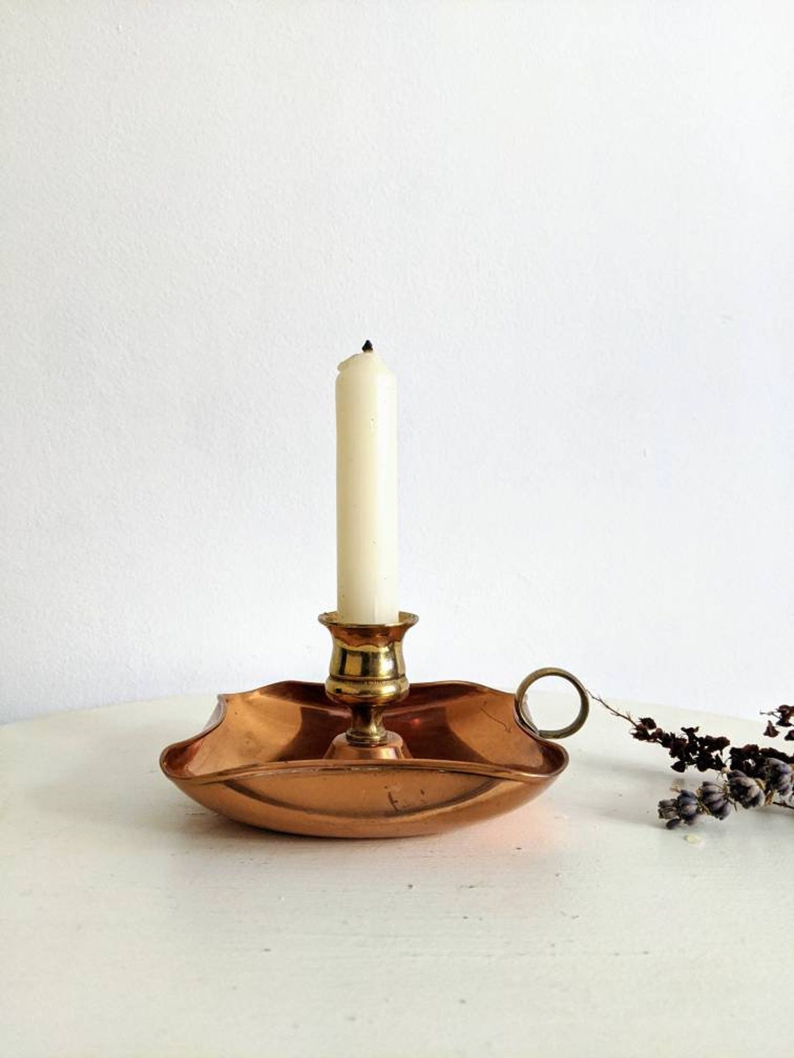 Vintage Copper Candle Holder / Bedside Copper Candlestick Etsy