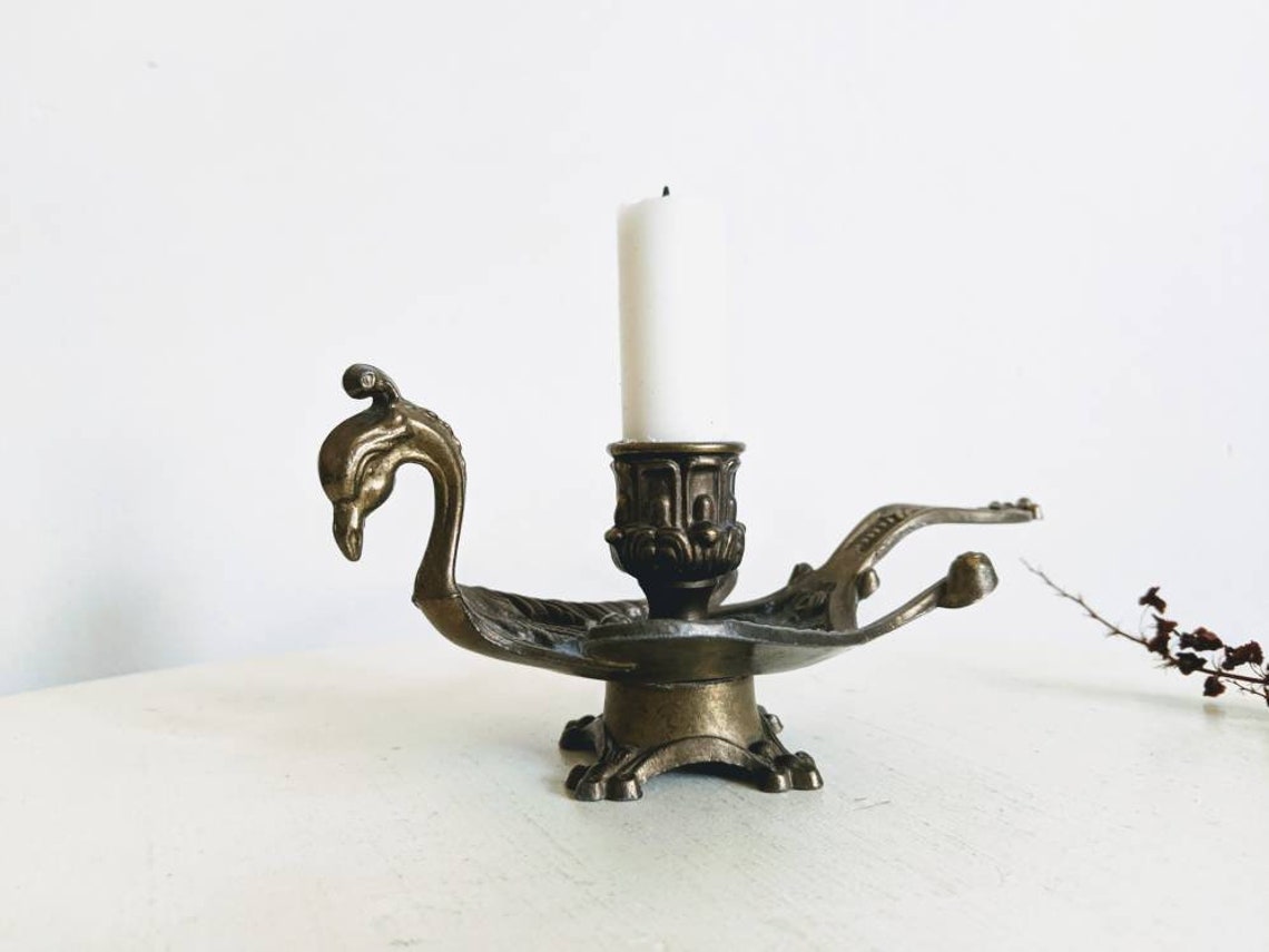 Vintage Bird Shaped Candle Holder Vintage Chamberstick Candle Etsy