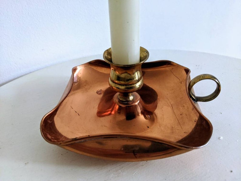 Vintage Copper Candle Holder / Bedside Copper Candlestick Etsy