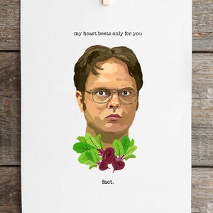 The Office Dwight Shrute Card / US Office / Funny Valentines Day Card / Card for Husband Wife Card for Him Her / Birthday Anniversary