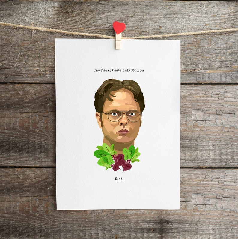 The Office Dwight Shrute Card / US Office / Funny Valentines Day Card / Card for Husband Wife Card for Him Her / Birthday Anniversary image 1