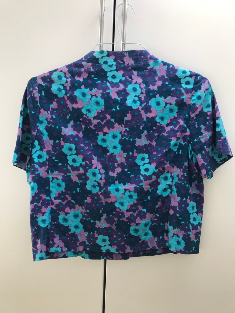 1960s70s cropped blouse in funky colours