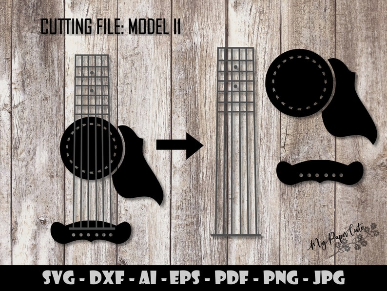 Download Acustic Guitar Tumbler SVG File for Cricut Template Guitar ...