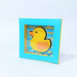 SVG Shaker Mini Shadow Box Ente Baby Junge Vorlage Babyparty Geschenkbox Cricut SVG Datei Geschenkbox Silohuette Cameo Laser Cut
