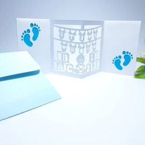 SVG Pop Up Its a Boy Card Template 3D Paper Lanter Tealight Card Box Cricut Template 3D Paper Craft Centerpiece cutting file DXF  DIY