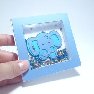 SVG Shaker mini ombra Box Elephant Its a Boy Template Baby Shower Cricut Cutting SVG File Gift Box Silohuette Cameo Laser Cut