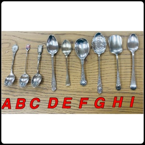 Antique vintage teaspoons, food photo props, rustic cutlery, shibui, wabi sabi, vintage styling