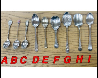 Antique vintage teaspoons, food photo props, rustic cutlery, shibui, wabi sabi, vintage styling