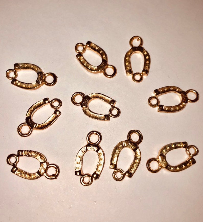 Rose Gold Tone Horseshoe Connector Links 10pcs Small Gold Etsy