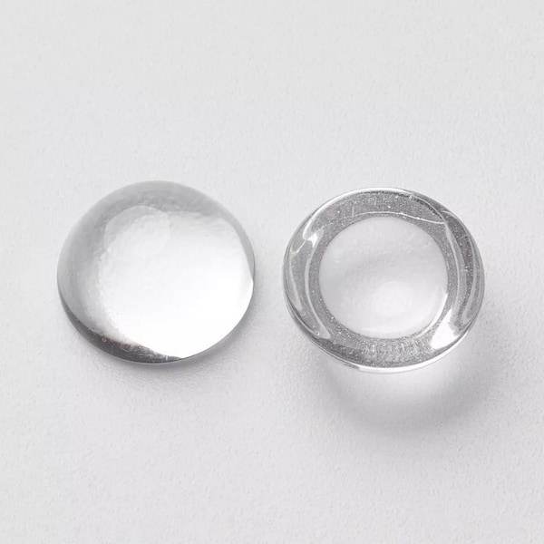 Crystal high dome magnifying cabochon flatbacks - 16mm - set of 10