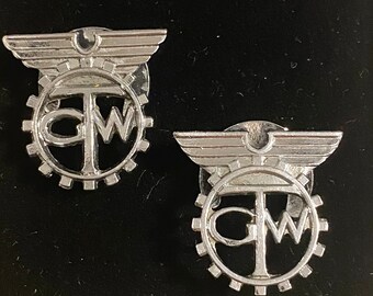 Vintage TAW Transport Union Anstecker - Chrom Paar c1995