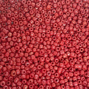 Opaque Red Glass Seed Beads, 8/0, 3mm round, 40g bag