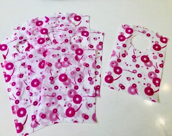 10 Small Pink Party Favor Bags: Frosted Gift Bags
