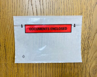 A6 Documents enclosed self adhesive wallets x 20 - packaging - customs wallets - document holder
