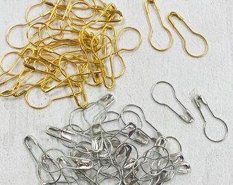 Metal Bulb Safety Pin Stitch Markers: Knitting Crochet Findings