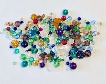 50g bead mix, glass beads, crystal beads, acrylic beads