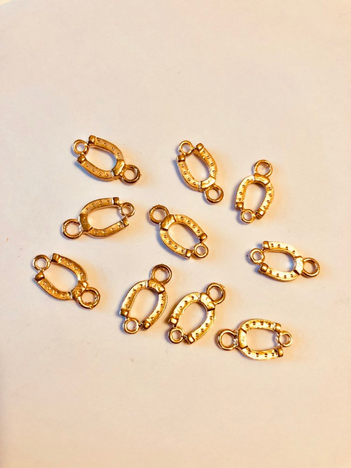 Rose Gold Tone Horseshoe Connector Links 10pcs Small Gold Etsy