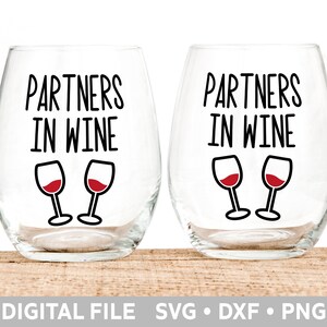 Cricut 用ワイングラス SVG ファイル、Cricut および Silhouette カッティング マシン用のワイン SVG DXF PNG インスタント デジタル ダウンロード