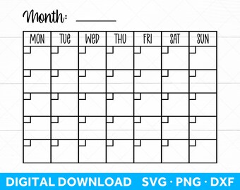 Calendar Svg Etsy