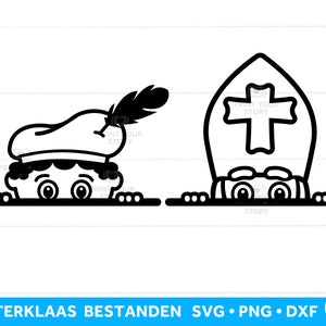 Gluurpiet SVG pour Cricut et Silhouette, Gluursint Pakjesavond Nederlandse Plotter files Sint Nicolaas 5 décembre, FICHIERS NUMÉRIQUES