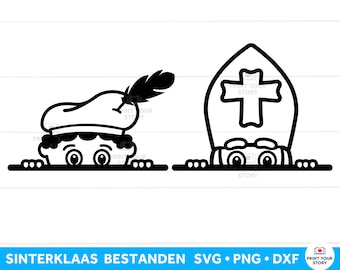 Gluurpiet SVG für Cricut und Silhouette, Gluursint Pakjesavond Nederlandse Plotterbestanden Sint Nicolaas 5 Dezember, DIGITALE BESTANDEN
