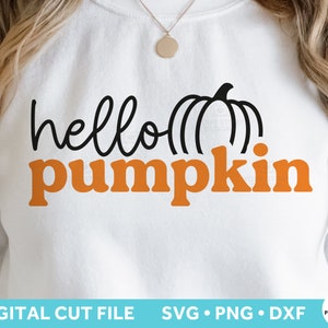 Hello Pumpkin SVG, Halloween Hello Fall SVG, Autumn svg, Fall Shirt svg, Pumpkin Shirt svg