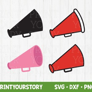 Cheer Svg Cheer Megaphone SVG files for Cricut, DXF PNG Clipart Set, Instant Digital Download, Cheerleader svg, Cheer Mom Svg