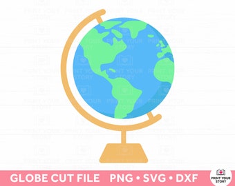 Globus SVG Datei Farbige | Weltkarte SVG | Zurück zur Schule SVG | Adventure Svg | Earth Svg Datei